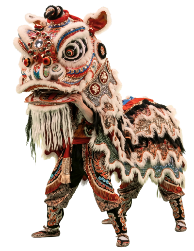 Disfraz tradicional de un leon chino